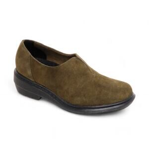Dr Martens Annalina Slip On Loafer Shoes Scarpa Donna Green Suede Womens Size 8